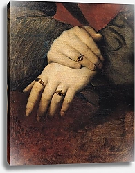 Постер Ингрес Джин Study of a Woman's Hands, after the portrait of Maddalena Doni by Raphael