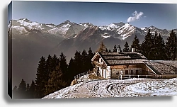 Постер Лыжный домик в горах