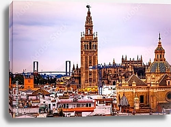 Постер Испания. Башня Хиральда и Севильский кафедральный собор