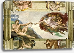 Постер Микеланджело (Michelangelo Buonarroti) Sistine Chapel Ceiling: Creation of Adam, 1510 3