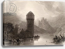 Постер Робертс Давид Tower of Niederlahnstein, engraved by E. Goodall, illustration from 'The Pilgrims of the Rhine' 1840