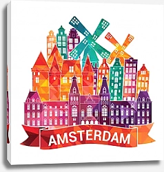 Постер Амстердам, коллаж