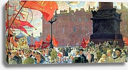 Постер Кустодиев Борис Festivities Marking the Opening of the Second Congress of the Comintern and Demonstration on Uritsky Square in Petrograd on July 19th 1920, 1921