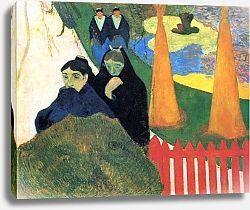 Постер Гоген Поль (Paul Gauguin) Старые девы бредут по зимнему саду в Арле