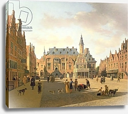 Постер Беркхейде Геррит The Market Place with the Raadhuis, Haarlem, 17th century