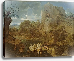 Постер Пуссен Никола (Nicolas Poussin) Landscape with Hercules and Cacus, c.1656