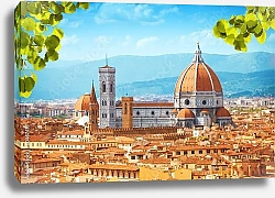 Постер Италия. Флоренция. Панорама и собор Санта-Мария-дель-Фьоре