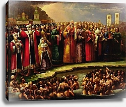 Постер Школа: Русская 19в. The Baptism of the Murom people by Yaroslav of Murom in 1097