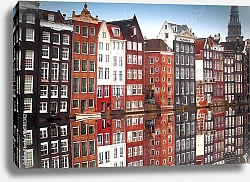 Постер Голландия, Амстердам. Отражения в канале