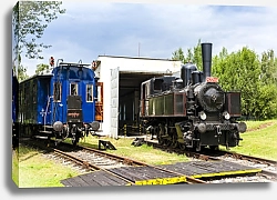 Постер Паровой локомотив в депо, Чехия