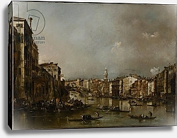 Постер Гварди Франческо (Francesco Guardi) View up the Grand Canal Toward the Rialto, c.1785