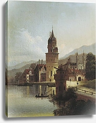 Постер Жуковский Василий Пейзаж с замком.1839 год
