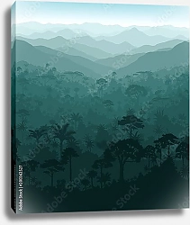 Постер Зеленый тропический лес