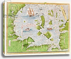Постер Тестю Гульем (карты) Fol.30v Map of the Sea of Maluku, from the 'Cosmographie Universelle', 1555