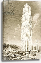 Постер Мэннинг Самуэль (грав) Giantess Geyser in Yellowstone National Park erupting during the 1870s, c.1880