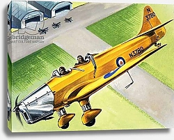Постер Школа: Английская 20в. Unidentified aircraft flying over hangers
