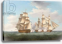 Постер Уитком Томас H.M.S. Ethalion in action with the Spanish frigate Thetis off Cape Finisterre, 16th October 1799, 1800