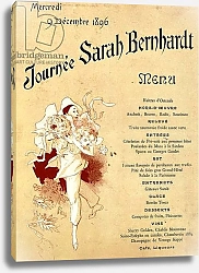 Постер Шере Жюль Mercredi 9 decembre 1896, Journee Sarah Bernhardt, Menu Card, 1896