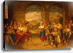 Постер Линдау Дитрих A Saltarello Being Danced In A Roman Osteria