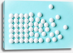 Постер Белые таблетки на голубом фоне
