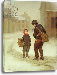 Постер Фрер Пьер On the way to school in the snow, 1879