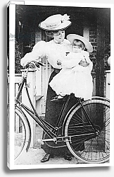 Постер Неизвестен Mother and Child on a Bicycle, c.1890s