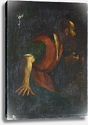 Постер Неизвестен Мужчина с бородой, держащий лампу