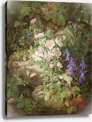 Постер Лауэр Йозеф Großes Stillleben mit Alpenblumen