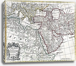 Постер Школа: Английская 18в. Map of Turkey, Arabia and Persia, after Guillaume de L'Isle, 1721