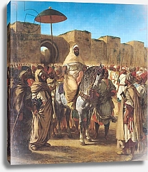 Постер Делакруа Эжен (Eugene Delacroix) Muley Abd-ar-Rhaman, The Sultan of Morocco, leaving his Palace