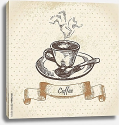 Постер Иллюстрация с чашкой кофе