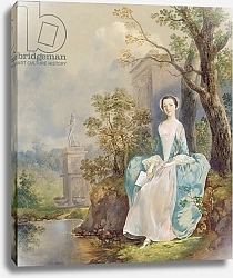 Постер Гейнсборо Томас Girl with a Book Seated in a Park, c.1750