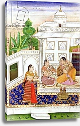 Постер Школа: Индийская 18в Vilaval Ragini: Woman at her Toilet, from a Ragamala, from Bikaner, Rajasthan