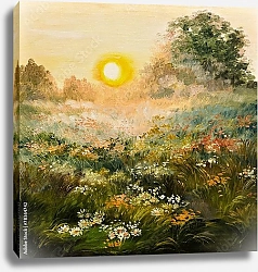 Постер Восход солнца в поле