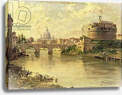 Постер Брандис Антуанетта Castel Sant'Angelo and St. Peter's from the Tiber