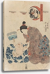 Постер Утагава Кунисада Woman Tending Infant