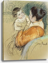Постер Кассат Мэри (Cassatt Mary) Mother Louise Holding Up Her Blue-Eyed Child,