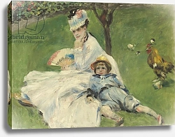 Постер Ренуар Пьер (Pierre-Auguste Renoir) Madame Monet and Her Son, 1874