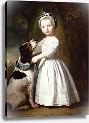 Постер Ромни Джордж Little Boy with a Dog, c.1757