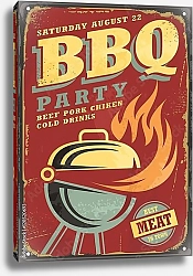 Постер Ретро-плакат для вечеринки барбекю
