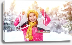 Постер Маленькая девочка с коньками