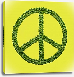 Постер Символ мира из зеленого горошка