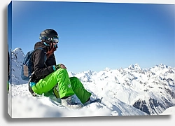 Постер Сноубордистка в Альпах