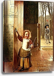 Постер Хох Питер Children in a Doorway with 'Golf' Sticks, c.1658-60
