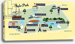 Постер Хантли Клэр (совр) Map of Hyde Park