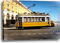 Постер Португалия, Лиссабон. Желтый трамвай №4