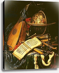Постер Школа: Фламандская 17 в. Still Life with Musical Instruments