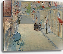 Постер Мане Эдуард (Edouard Manet) The Rue Monsier with Flags, 1878