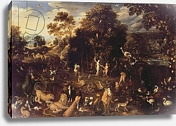 Постер Остен Изак The Garden of Eden with Adam and Eve