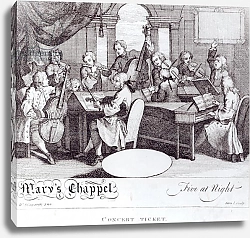 Постер Хогарт Вильям (последователи) Concert Ticket for Mary's Chapel